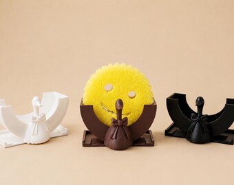 Goose Sponge Holder with Bow | Kitchen Sink Organizer