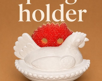 Hen Sponge Holder | Kitchen Sink Organizer | Farmhouse Chicken Decor