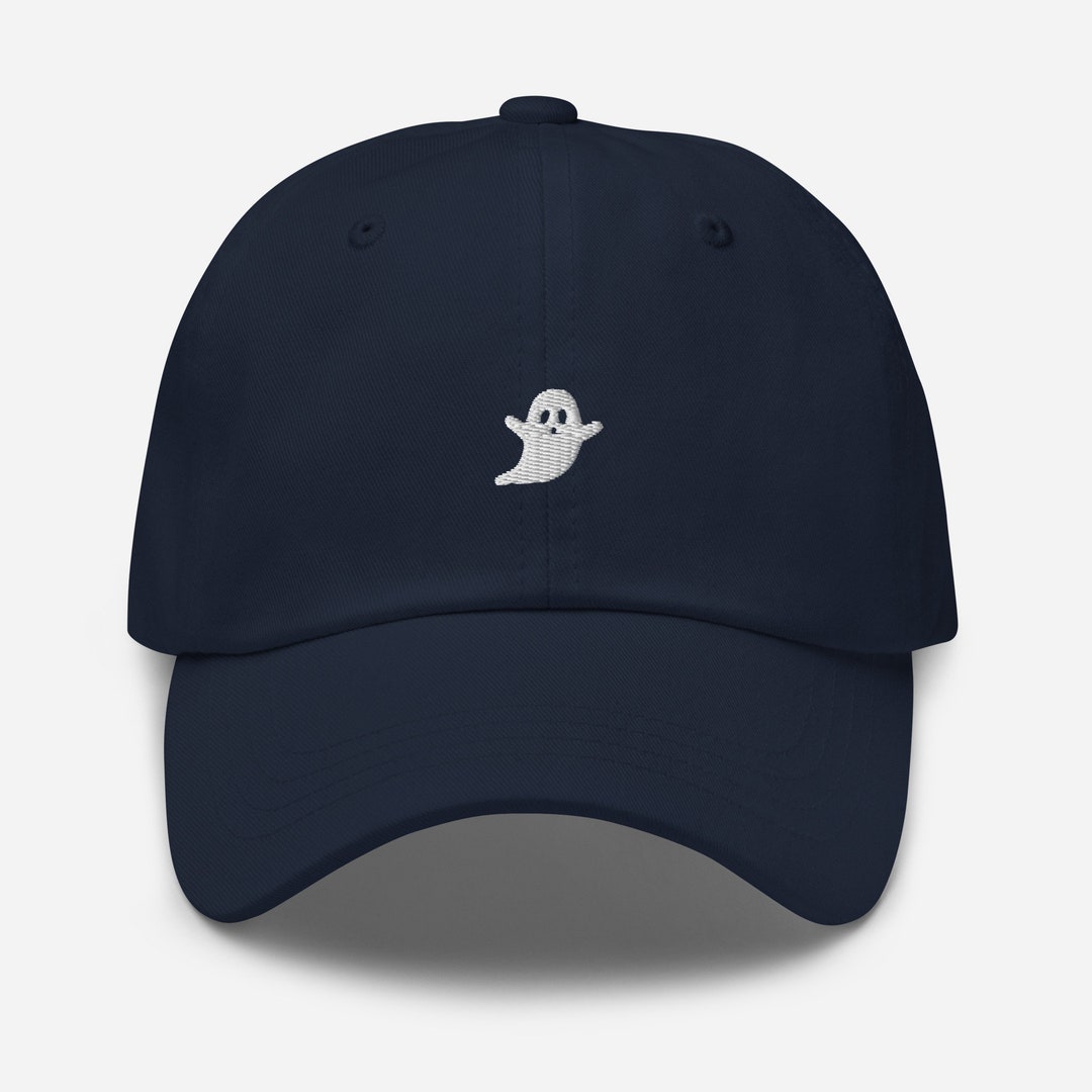 White Ghost Embroidered Baseball Cap Cotton Adjustable Dad Hat - Etsy