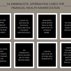 Cartes d'affirmation d'argent imprimables, cartes numériques de richesse pour la manifestation, tableau de vision imprimable, kit de manifestation, cartes de la loi de l'attraction