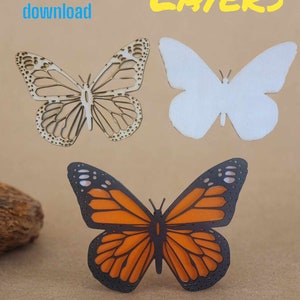 Butterfly Monarch-laag / gesneden SVG-bestand - laser - glowforge