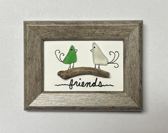 Framed Sea Glass Art - Friends