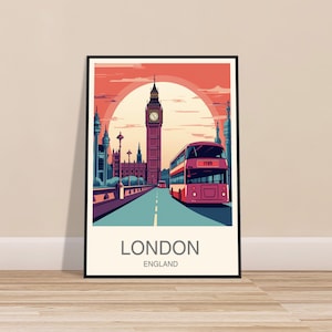 Impressão de viagem em Londres - Impressão de viagem no Reino Unido|Grã-Bretanha|Impressão de viagem|Arte de parede|Decoração de casa|Presente de aniversário|Presente de casamento