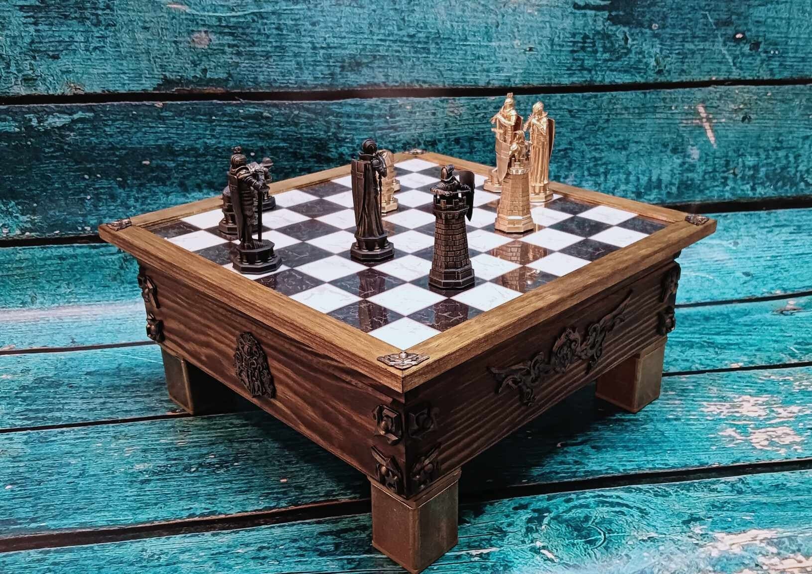 Schach Schachspiel Hölzerne Schachbox Schachbrett Schach-Stück  Aufbewahrungsbox Mit Schublade 16 Slot Eingebautes Speicherfach Für  Schach-Set-Spiel