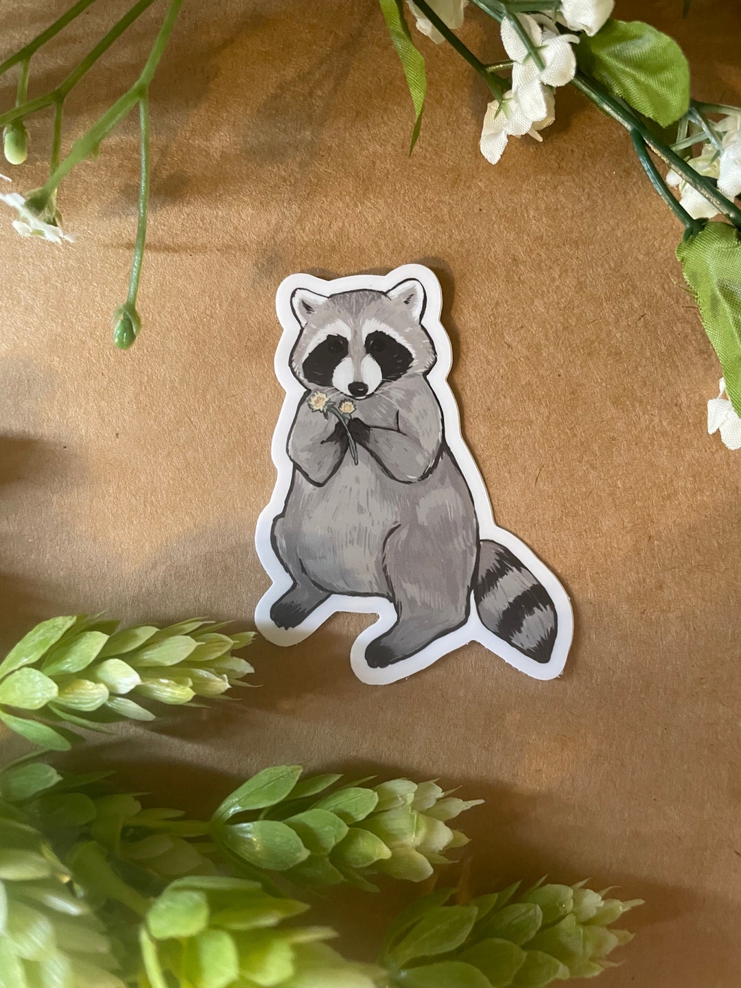 Raccoon Vinyl Sticker - Etsy