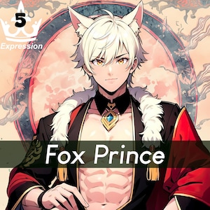 Pngtuber Fox Prince , 5 Expression , 2D Model , Male Pngtuber , png tuber , Pngtuber Boy , Pngtuber Man