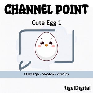 Cute Egg Channel Point Icon for Twitch | Adorable Emote for Streamers and Discord | Twitch Emotes | Instant Digital Download