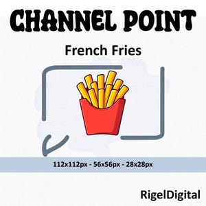 French Fries Channel Point Icon for Twitch | Adorable Emote for Streamers and Discord | Twitch Emotes | Instant Digital Download