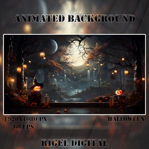 Vtuber Animated Background | Halloween | Looped Vtuber Twitch Stream Overlay | Instant Digital Download