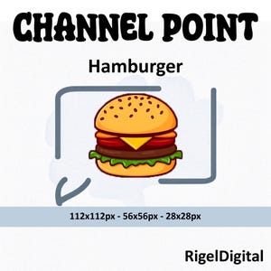 Hamburger Channel Point Icon for Twitch | Adorable Emote for Streamers and Discord | Twitch Emotes | Instant Digital Download
