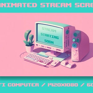 4x Animated Stream Screens | Lofi Computer | Stream Package | Twitch Stream Screen | Vtuber Twitch Stream Overlay | Animated Screens