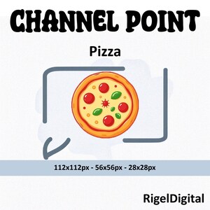 Icono de punto de canal de pizza para Twitch / Emote adorable para streamers y Discord / Emotes de Twitch / Descarga digital instantánea