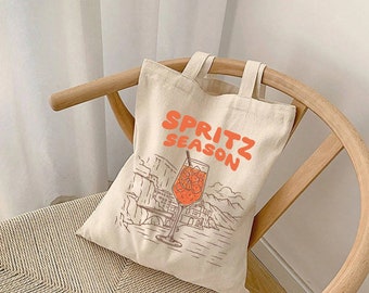 Spritz Season Canvas Tote Bag, Aperol Beach Bag