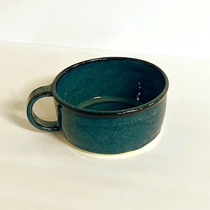 Made to Order Handmade Single Soup, Chowder and Chili Stoneware Bowl with Handle, Pottery 2 Cup Capacity Mug Navy Blue Sold Separately