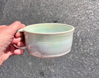 Made to Order 3 Week Lead Time Handmade Soup and Chili Stoneware Pottery Mug, Bowl Holds 2 Cups, Soup Mug Turquoise, SOLD INDIVIDUALLY