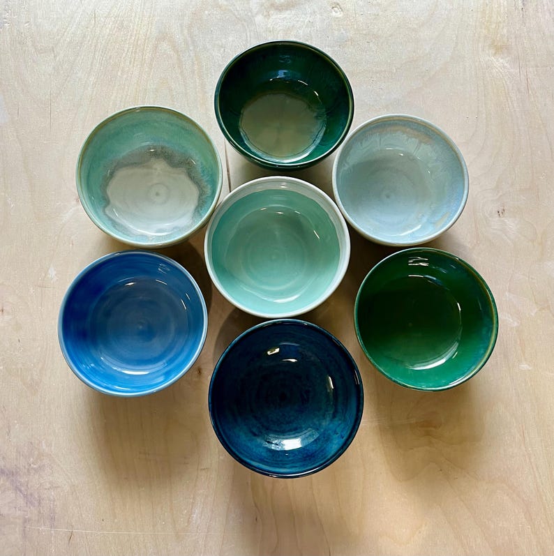 Handmade 5” Stoneware Bowls Wheel Thrown Pottery Cereal Dip Bowls ...