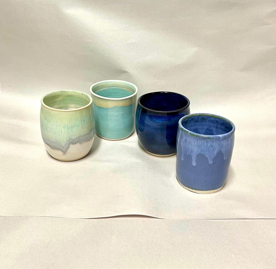 Handmade Stoneware Wine Tumbler: Wheel Thrown Pottery Ceramic Cocktail ...
