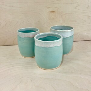 Handmade Bathroom Tumbler In Stock Turquoise Wheel Thrown Wine Tumbler Cup Bestseller microwave and dishwasher safe