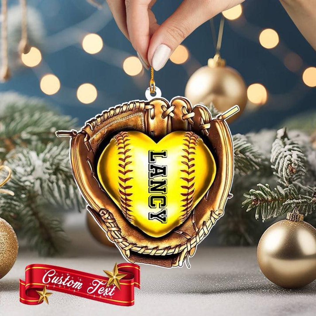 Sports Christmas Ornament 2024, Kids Christmas Ornament, Softball
