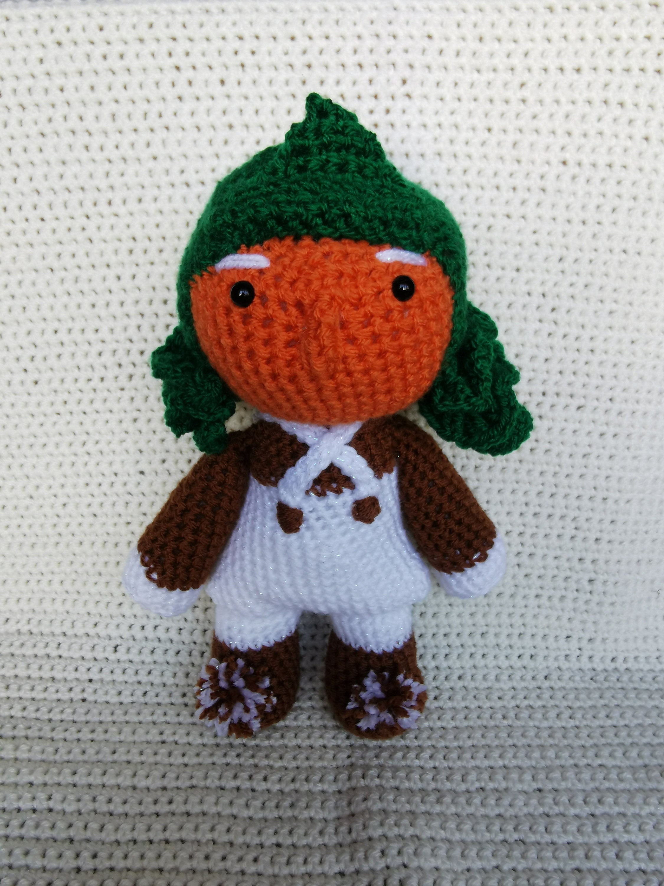 Oompah Loompah handmade amigurumi crochet toy doll