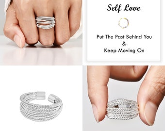 Self Love Ring, Put The Past Behind You & Keep Moving On, Sterling Silver Thumb Ring, Best Friend Gift, Birthday Gift, Gift for Daughter