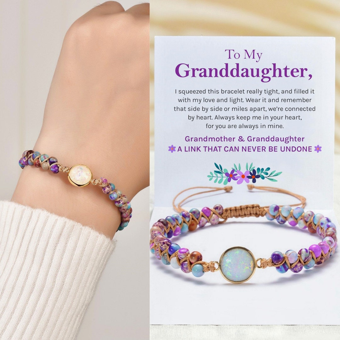 To My Granddaughter Bracelet, Daughter Bracelet From Mom, Opal Bracelet