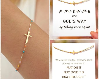 Cross Bracelet for Women, Christian Bracelets, Confirmation Gifts for Girls, Jesus Catholic Gifts, Religious Gift for Daughter Friends Love