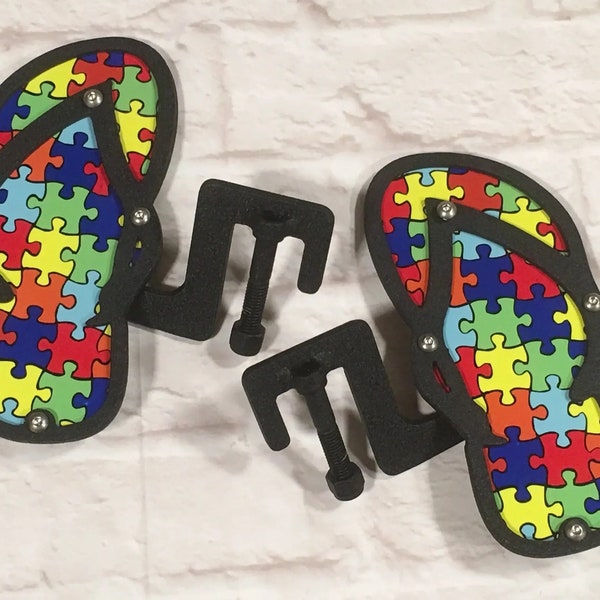 Autism Awareness flip flop foot pegs for Wrangler & Gladiator