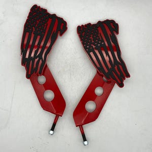 Tattered flag hinge mount side mirrors for Wrangler & Gladiato