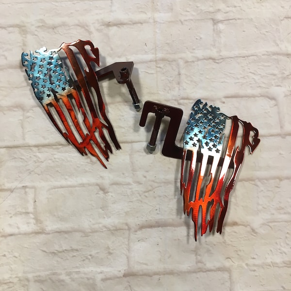 Patriotic American flag foot pegs for Wrangler & Gladiator