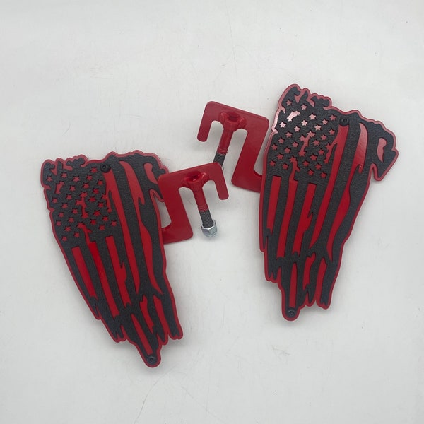 Tattered American Flag 2 layer foot pegs for Wrangler/Gladiator