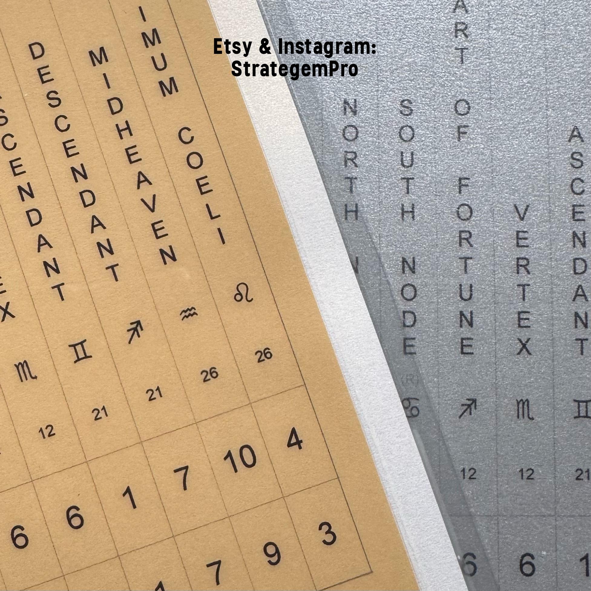 Placidus and Whole Sign Birth Chart Etsy