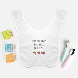 Someone from New York Loves Me Super Soft Fleece Baby Bib - New York Baby Gift