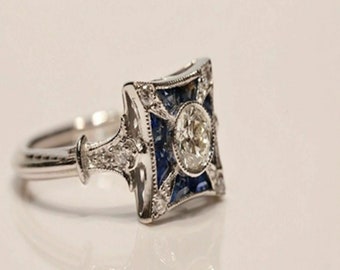 Helloween antiguo anillo de diamantes europeo para regalo, anillo eduardiano antiguo, anillo de propuesta de compromiso, anillo de mujer vintage inspire, anillo de compromiso