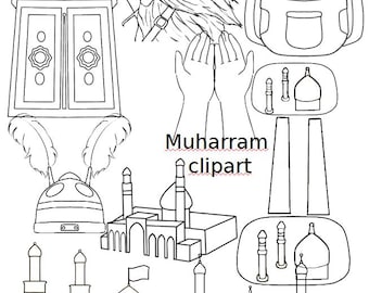 Muharram Black&White Illustrations, Arbaeen Hand drawn, Imam Hussain Digital, Instant Download, Best Artwork, Ashura Clipart, Shia Artwork