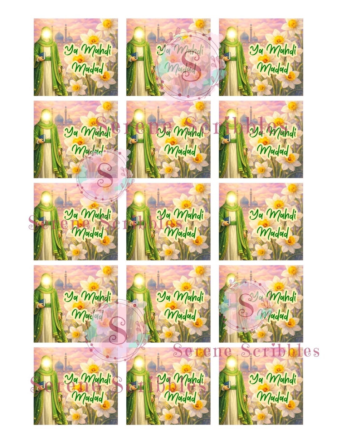 Mahida Sticker 1 Sheet Digital Imam Mahdi Sticker Sheet, Stickers 2 Inch Mahdi Sticker ...
