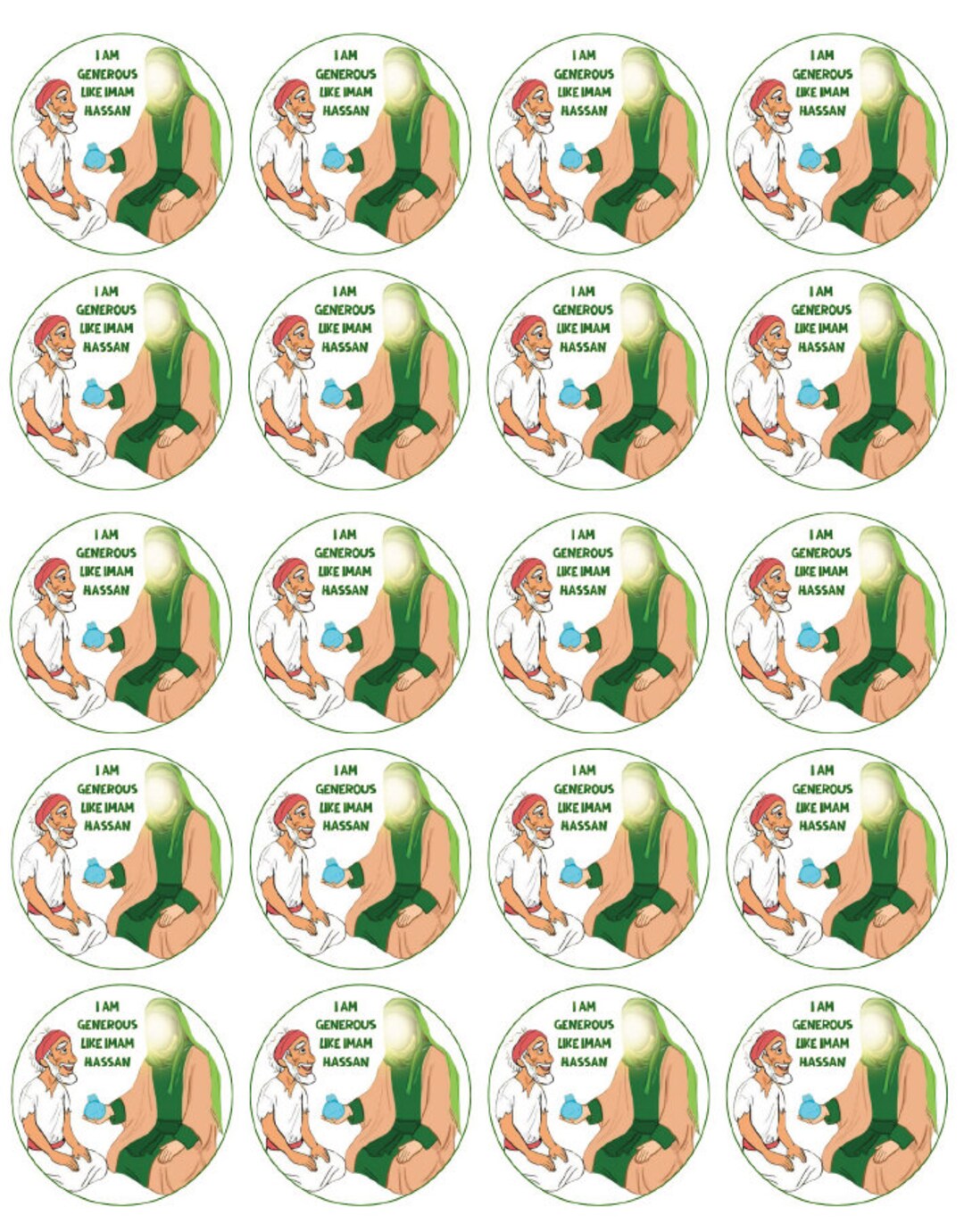 1 Sheet Digital Imam Hassan Sticker Sheet 20 Stickers 2 Inch Hassan 1 Sheet Digital Imam Hassan Sticker Sheet 20 Stickers 2 Inch Hassan