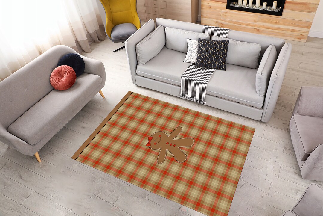 Gingerbread Man Rugplaid Background Rugchristmas Design - Etsy UK