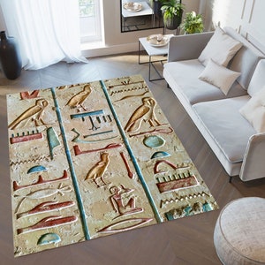 Thoth Rug, Ancient Egypt Goddes Cards Nonslip Area Rug, Ancient
