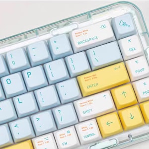 Kawaii Gaming Light Blue and Yellow Keycaps PBT 136 Set XDA Profile for ...