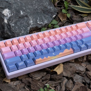 Kawaii Gaming | Purple Fantasy PBT Keycaps 129 Set for Mechanical Keyboard