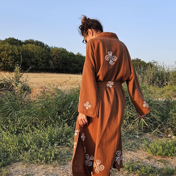Cotton Kimono. Wood block Kimono,Hand block print Kimono,Rug patterns,After Swim Dress Holiday Dress,Kimono,Beachwear,Cower up