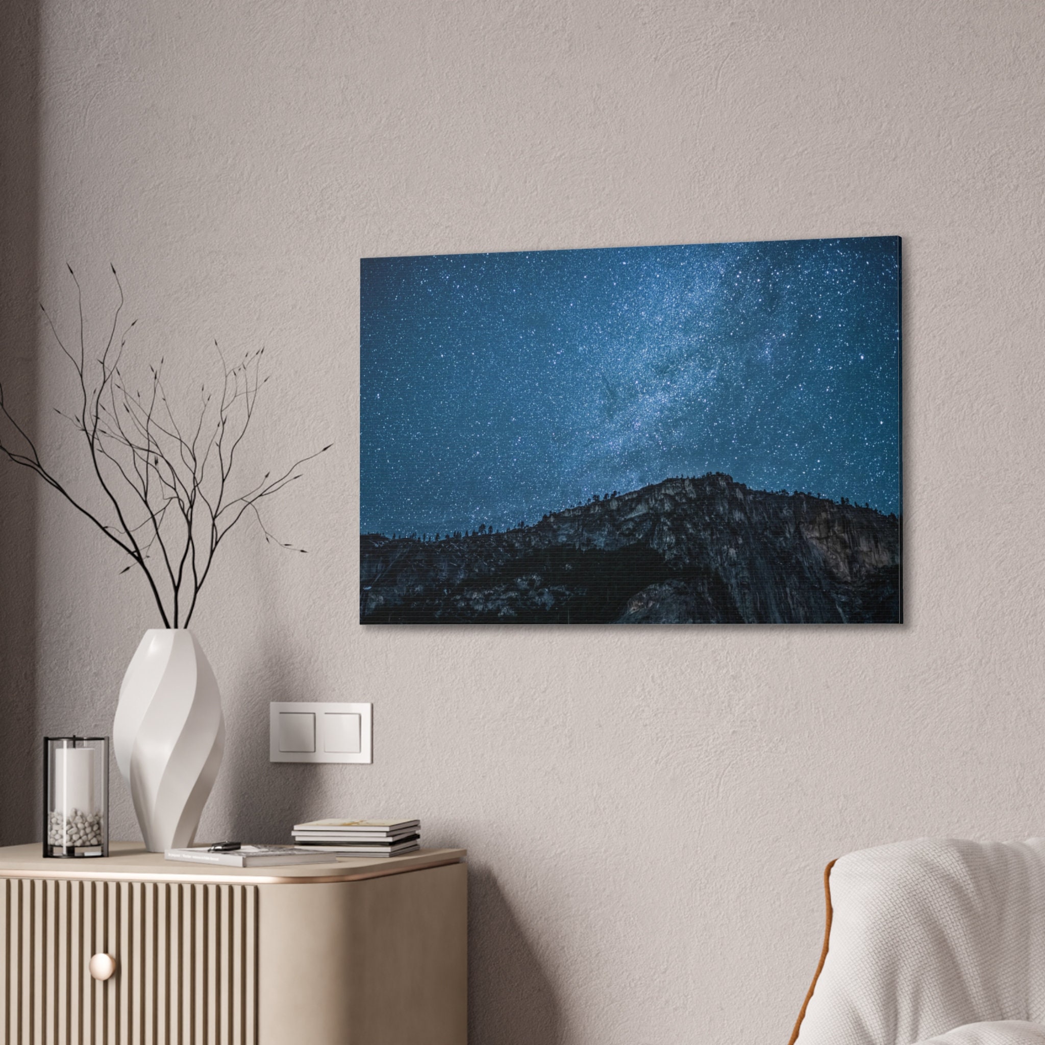 Canvas Night Sky Stars Wall Art, Astrophotography Milky Way Wall Art ...