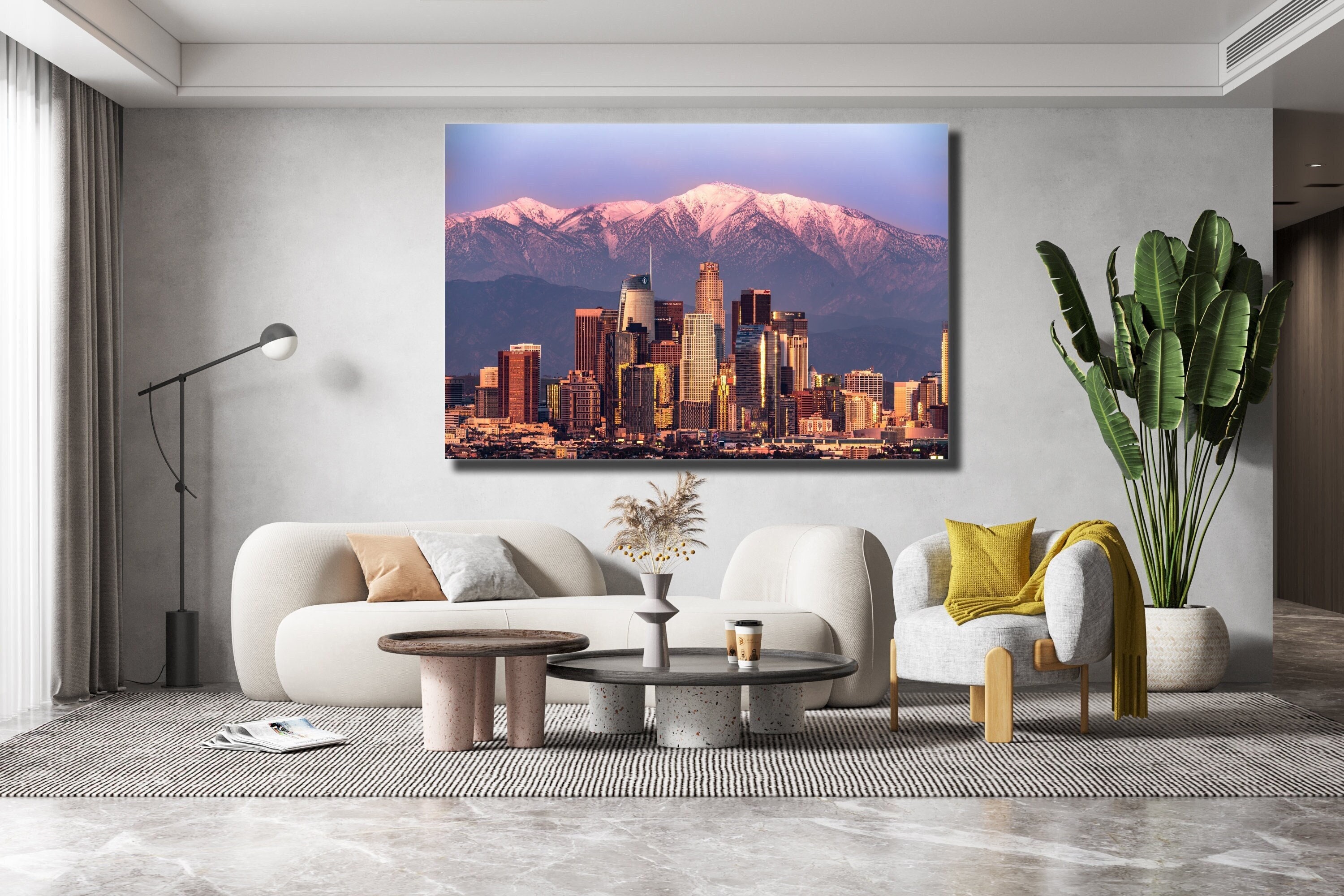 Downtown LA Los Angeles Skyline Wall Art Canvas Print Wall Art Giclee