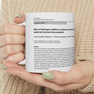 Custom Scientific Journal Article Ceramic Mug, Publication Mug, Phd Student Gift, Doctorate gift, Science student gift, Grad school student