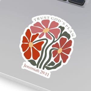 Trust God&#39;s Plans Sticker, Bible Verse Stickers, Christian Stickers, Faith Sticker, Vinyl Stickers, Easter Stickers, Water Bottle Stickers