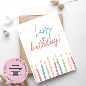 Happy Birthday Card - Printable Happy Birthday Card - Greeting Card - Digital Birthday Cards - Digital Download - Printable Greeting Cards