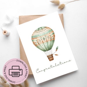 Cartão de felicitações para impressão - Cartão de chá de bebê para impressão - Cartão comemorativo - Cartões de download digital - Cartões comemorativos Boho
