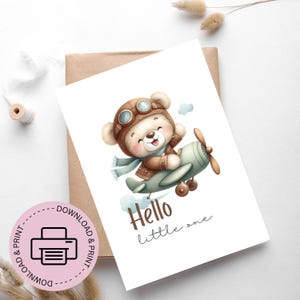 Tarjeta imprimible de Hola pequeño - Tarjeta imprimible para baby shower - Tarjeta de felicitación - Tarjetas de descarga digital - Tarjetas de felicitación boho