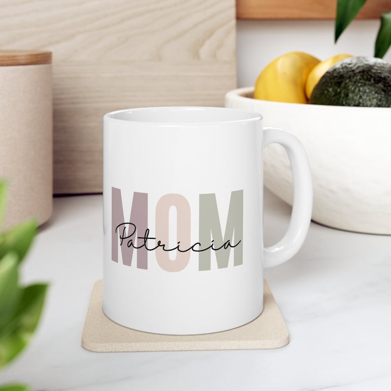 Custom Mom Mug, Mothers Day Gift, Pregnancy Gift, Mom Birthday, New Mom Gift, New Mom Mug, Custom Mom Coffee Mug, Mom to be Mug image 1